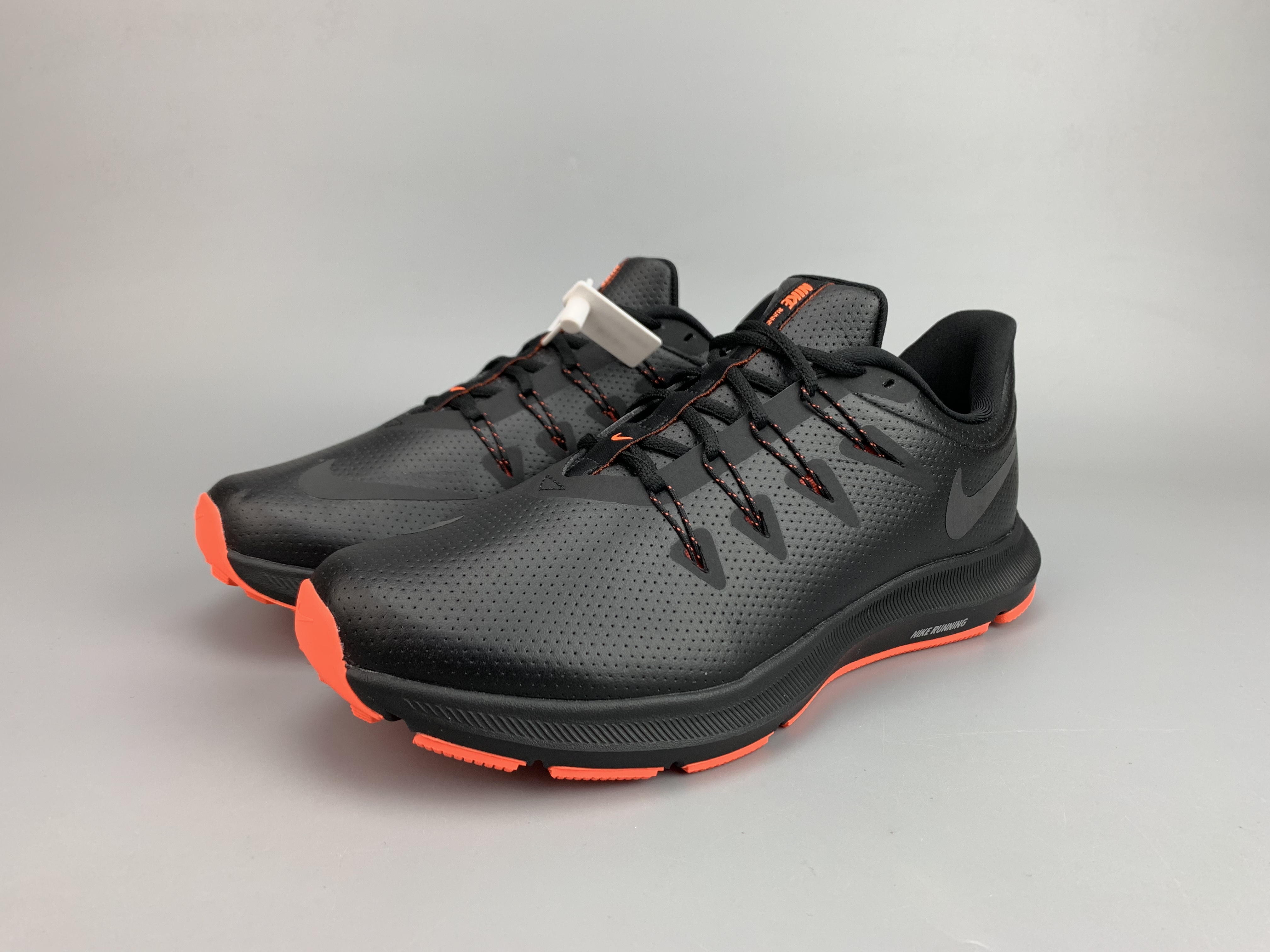 Nike Quest II Leather Black Orange Running Shoes